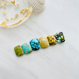 Medium Mixed Barrel Mixed Turquoise, Set of 6 Background