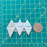 Large Faint Blue Triangle Sand Hill Turquoise, Set of 6 Dimensions