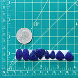 Small Deep Blue Mixed Lapis Lazuli, Set of 8 Dimensions