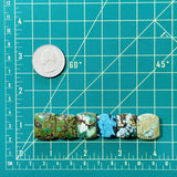 Medium Mixed Barrel Mixed Turquoise, Set of 6 Dimensions