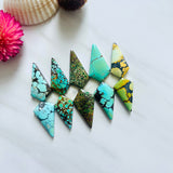 Large Mixed Shield Mixed Turquoise, Set of 10 Background
