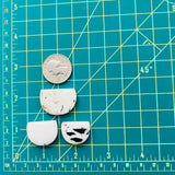 Large White Half Moon White Buffalo Dolomite, Set of 3 Dimensions