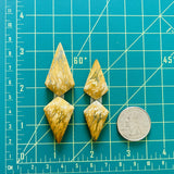 Large Royal Orange Shield Golden Birch Turquoise, Set of 4 Dimensions