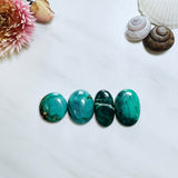 Large Deep Green Oval Crescent Lake Variscite, Set of 4 Background