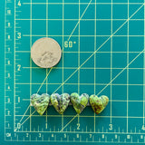 Small Sea Green Heart Yungai Turquoise, Set of 4 Dimensions
