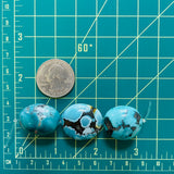 Large Ocean Blue Oval Yungai Beads, Set of 3 Dimensions