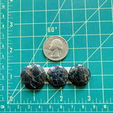 Medium Black Round Yungai Turquoise, Set of 3 Dimensions