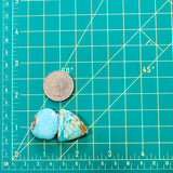 Large Sky Blue Freeform Royston Turquoise, Set of 2 Dimensions