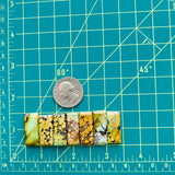 Medium Royal Orange Bar Mixed Turquoise, Set of 7 Dimensions