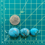 Medium Ocean Blue Oval Yungai Beads, Set of 3 Dimensions