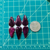 Medium Purple Teardrop Spiny Oyster, Set of 6 Dimensions