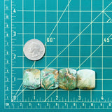 Large Sea Green Barrel Crescent Lake Variscite, Set of 4 Dimensions