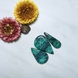 Large Ocean Blue Teardrop Crescent Lake Variscite, Set of 3 Background