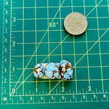Small Sky Blue Freeform Golden Hills Turquoise, Set of 3 Dimensions