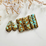 Large Sky Blue Mixed Number 8 Turquoise, Set of 6 Background