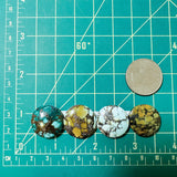 Medium Mixed Round Mixed Turquoise, Set of 4 Dimensions