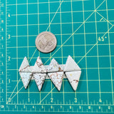 Medium Faint Blue Triangle Sand Hill Turquoise, Set of 8 Dimensions