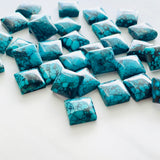 10x10mm Square Yungai Turquoise Cabochons, Set of 2