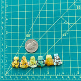 Medium Mixed Freeform Mixed Turquoise, Set of 6 Dimensions