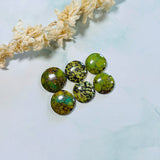Medium Bamboo Green Round Bamboo Mountain Turquoise, Set of 6 Background