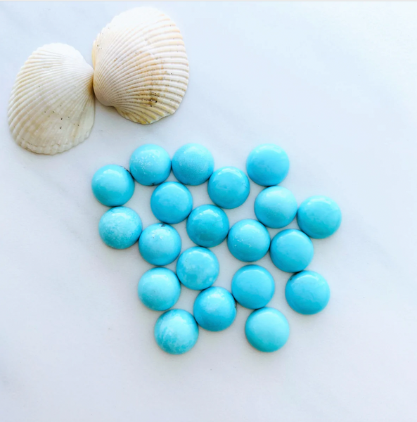 Authentic Calibrated Turquoise Cabochon - Round/Circle Shape ...