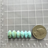 Small Sky Blue Oval Carico Lake Turquoise, Set of 6 Dimensions