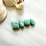 Small Sea Green Mixed Namtso Lake Turquoise, Set of 4 Background