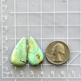 Large Mint Green Teardrop Crescent Lake Variscite, Set of 2 Dimensions