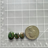 Small Bamboo Green Oval Bamboo Mountain Turquoise, Set of 3 Dimensions