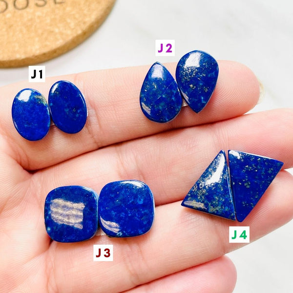 4. Medium Triangle Lapis Lazuli, Set of 2 - 071624