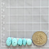 Small Faint Blue Mixed Pilot Mountain Turquoise, Set of 5 Dimensions