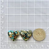 Large Sky Blue Heart Ithaca Peak Turquoise, Set of 2 Dimensions