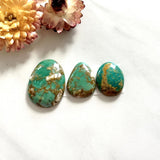 Medium Deep Green Mixed Royston Turquoise, Set of 3 Background