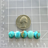 Small Sky Blue Oval Royston Turquoise, Set of 5 Dimensions