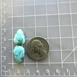 Small Sky Blue Teardrop Sand Hill Turquoise, Set of 2 Dimensions