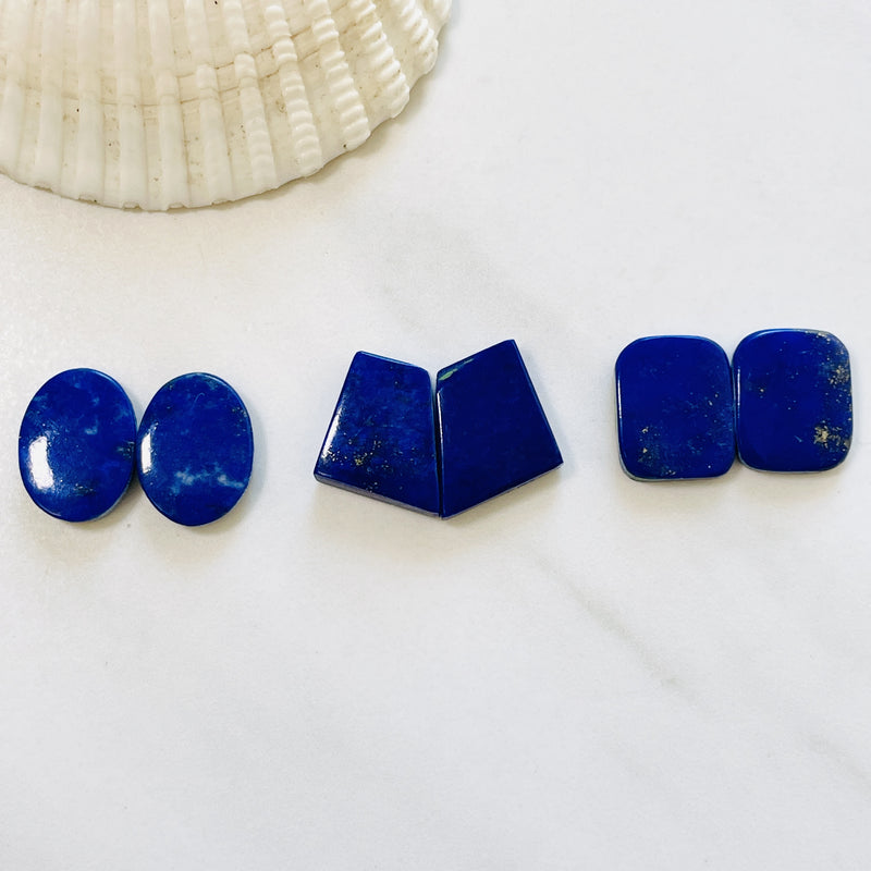 Small Deep Blue Mixed Lapis Lazuli, Set of 6 Background