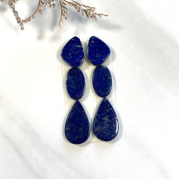 Small Deep Blue Mixed Lapis Lazuli, Set of 6 Background