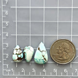 Small Faint Blue Teardrop Sand Hill Turquoise, Set of 3 Dimensions