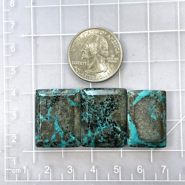 Large Ocean Blue Bar Yungai Turquoise, Set of 3 Dimensions