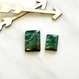 Large Deep Green Bar Crescent Lake Variscite, Set of 2 Background