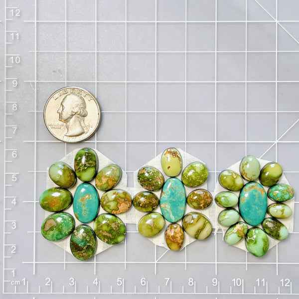 Small Mixed Mixed Mixed Turquoise, Set of 29 Dimensions