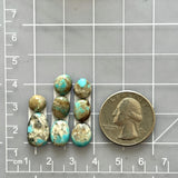 Small Sky Blue Mixed Number 8 Turquoise, Set of 8 Dimensions