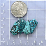 Medium Ocean Blue Shield Yungai Turquoise, Set of 4 Dimensions