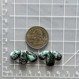 Small Sky Blue Teardrop Milky Way Turquoise, Set of 3 Dimensions