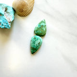 Small Sea Green Teardrop Crescent Lake Variscite, Set of 2 Background