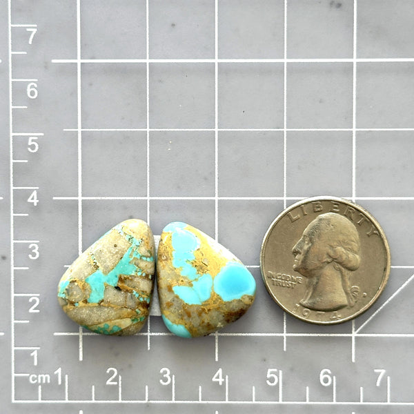 Large Sky Blue Triangle Royston Turquoise, Set of 2 Dimensions