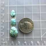 Small Sky Blue Mixed Yungai Turquoise, Set of 3 Dimensions