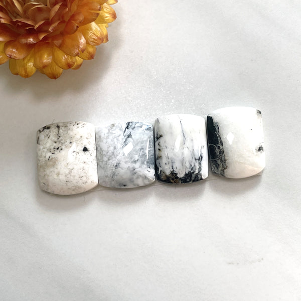 Medium White Barrel White Buffalo Dolomite, Set of 4 Background