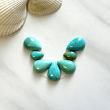 Small Sky Blue Teardrop Kingman Turquoise, Set of 7 Background