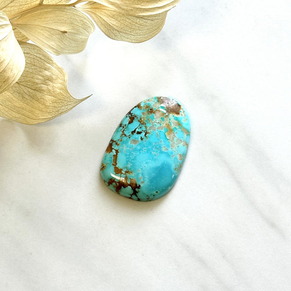 Large Sky Blue Oval Royston Turquoise Background